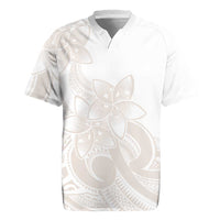 Polynesian Tribal Plumeria Lotu Tamaiti Rugby Jersey Pastel Nude - Polynesian Pride