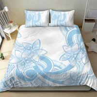 Polynesian Tribal Plumeria Lotu Tamaiti Bedding Set Pastel Sky Blue - Polynesian Pride