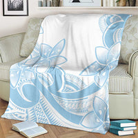Polynesian Tribal Plumeria Lotu Tamaiti Blanket Pastel Sky Blue - Polynesian Pride