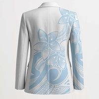 Polynesian Tribal Plumeria Lotu Tamaiti Blazer Pastel Sky Blue - Polynesian Pride