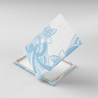 Polynesian Tribal Plumeria Lotu Tamaiti Canvas Wall Art Pastel Sky Blue - Polynesian Pride