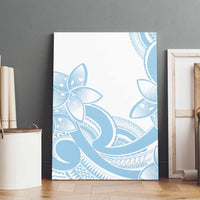 Polynesian Tribal Plumeria Lotu Tamaiti Canvas Wall Art Pastel Sky Blue - Polynesian Pride