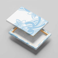 Polynesian Tribal Plumeria Lotu Tamaiti Canvas Wall Art Pastel Sky Blue - Polynesian Pride