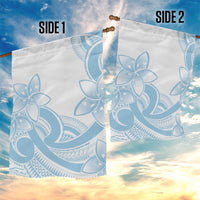 Polynesian Tribal Plumeria Lotu Tamaiti Garden Flag Pastel Sky Blue - Polynesian Pride
