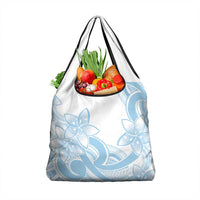 Polynesian Tribal Plumeria Lotu Tamaiti Grocery Bag Pastel Sky Blue - Polynesian Pride