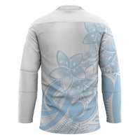 Polynesian Tribal Plumeria Lotu Tamaiti Hockey Jersey Pastel Sky Blue - Polynesian Pride