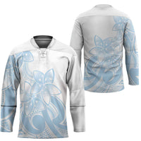 Polynesian Tribal Plumeria Lotu Tamaiti Hockey Jersey Pastel Sky Blue - Polynesian Pride