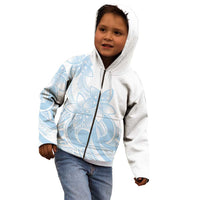 Polynesian Tribal Plumeria Lotu Tamaiti Kid Hoodie Pastel Sky Blue - Polynesian Pride
