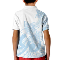 Polynesian Tribal Plumeria Lotu Tamaiti Kid Polo Shirt Pastel Sky Blue - Polynesian Pride