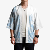 Polynesian Tribal Plumeria Lotu Tamaiti Kimono Pastel Sky Blue - Polynesian Pride