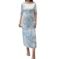 Polynesian Tribal Plumeria Lotu Tamaiti Puletasi Pastel Sky Blue - Polynesian Pride