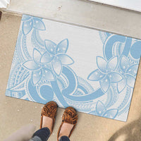 Polynesian Tribal Plumeria Lotu Tamaiti Rubber Doormat Pastel Sky Blue - Polynesian Pride