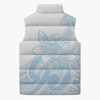 Polynesian Tribal Plumeria Lotu Tamaiti Sleeveless Puffer Jacket Pastel Sky Blue - Polynesian Pride