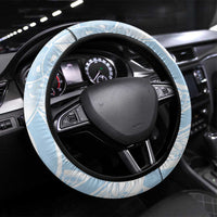 Polynesian Tribal Plumeria Lotu Tamaiti Steering Wheel Cover Pastel Sky Blue - Polynesian Pride