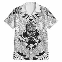 2026 Autumn Rugby Nations New Zealand Custom Hawaiian Shirt White Kowhaiwhai Maori Tribal Taniko Motif LT9 White - Polynesian Pride