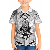 2026 Autumn Rugby Nations New Zealand Custom Kid Hawaiian Shirt White Kowhaiwhai Maori Tribal Taniko Motif LT9 Kid White - Polynesian Pride