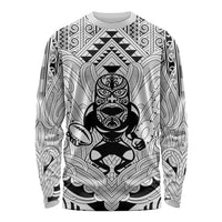 2026 Autumn Rugby Nations New Zealand Custom Long Sleeve Shirt White Kowhaiwhai Maori Tribal Taniko Motif LT9 Unisex White - Polynesian Pride