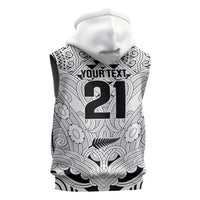 2026 Autumn Rugby Nations New Zealand Custom Sleeveless Zip Hoodie White Kowhaiwhai Maori Tribal Taniko Motif LT9 - Polynesian Pride