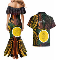Personalised Shefa Day Couples Matching Mermaid Dress and Hawaiian Shirt Happy June 18 Vanuatu Province LT14 - Polynesian Pride