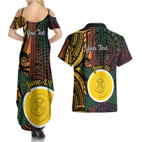 Personalised Shefa Day Couples Matching Summer Maxi Dress and Hawaiian Shirt Happy June 18 Vanuatu Province LT14 - Polynesian Pride