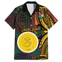 Personalised Shefa Day Family Matching Tank Maxi Dress and Hawaiian Shirt Happy June 18 Vanuatu Province