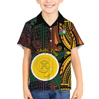 Personalised Shefa Day Kid Hawaiian Shirt Happy June 18 Vanuatu Province LT14 Kid Black - Polynesian Pride