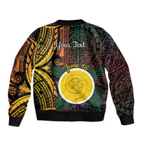 Personalised Shefa Day Sleeve Zip Bomber Jacket Happy June 18 Vanuatu Province