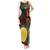 Personalised Shefa Day Tank Maxi Dress Happy June 18 Vanuatu Province LT14 Women Black - Polynesian Pride