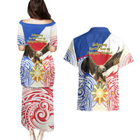 Philippines Independence Day Couples Matching Puletasi and Hawaiian Shirt Pilipinas Eagle 126th Anniversary LT14 - Polynesian Pride