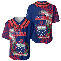 Polynesian Pride Samoa Baseball Jersey Ula Fala Mix Samoan Tribal Blue Version LT14 - Polynesian Pride