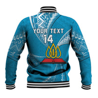 Personalised Tonga Lavengamalie College Baseball Jacket Tongan Ngatu Pattern LT14 - Polynesian Pride