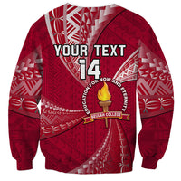 Personalised Tonga Beulah College Sweatshirt Tongan Ngatu Pattern LT14 - Polynesian Pride