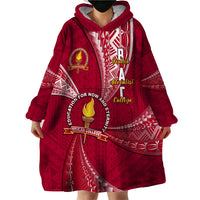 Personalised Tonga Beulah College Wearable Blanket Hoodie Tongan Ngatu Pattern LT14 - Polynesian Pride