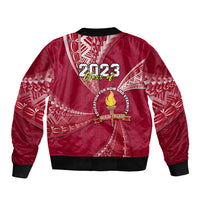 Personalised Tonga Beulah College Bomber Jacket Class Of Year Tongan Ngatu Pattern LT14 - Polynesian Pride