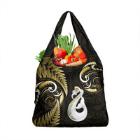 Gold New Zealand Grocery Bag Aotearoa Silver Fern With Manaia Maori