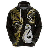 Custom New Zealand Hoodie Aotearoa Silver Fern With Manaia Maori Unique Gold LT14 - Polynesian Pride
