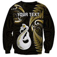 Personalised New Zealand Sweatshirt Aotearoa Silver Fern With Manaia Maori Unique Gold LT14 - Polynesian Pride