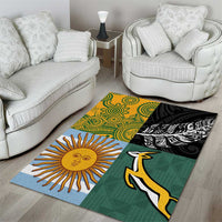 Rugby 2025 Championship Area Rug Combination of Southern Hemisphere Countries - Polynesian Pride