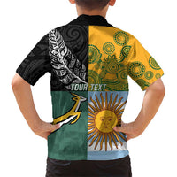 Personalised Rugby 2025 Championship Family Matching Short Sleeve Bodycon Dress and Hawaiian Shirt Combination of Southern Hemisphere Countries - Polynesian Pride