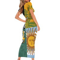 Personalised Rugby 2025 Championship Family Matching Short Sleeve Bodycon Dress and Hawaiian Shirt Combination of Southern Hemisphere Countries - Polynesian Pride