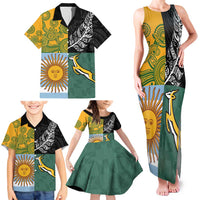 Personalised Rugby 2025 Championship Family Matching Tank Maxi Dress and Hawaiian Shirt Combination of Southern Hemisphere Countries - Polynesian Pride