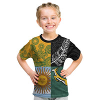 Personalised Rugby 2025 Championship Kid T Shirt Combination of Southern Hemisphere Countries - Polynesian Pride