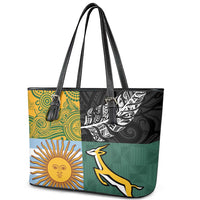 Rugby 2025 Championship Leather Tote Bag Combination of Southern Hemisphere Countries - Polynesian Pride