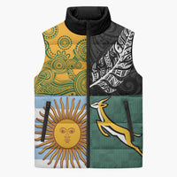 Personalised Rugby 2025 Championship Sleeveless Puffer Jacket Combination of Southern Hemisphere Countries - Polynesian Pride