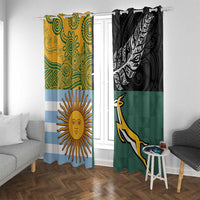 Rugby 2025 Championship Window Curtain Combination of Southern Hemisphere Countries - Polynesian Pride