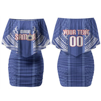 Custom Manu Samoa Rugby 2026 Couples Matching Off Shoulder Short Dress and Long Sleeve Button Shirt Samoan Pattern
