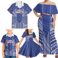 Custom Manu Samoa Rugby 2026 Family Matching Off Shoulder Maxi Dress and Hawaiian Shirt Samoan Pattern LT14 - Polynesian Pride