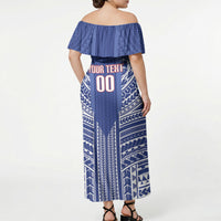 Custom Manu Samoa Rugby 2026 Off Shoulder Maxi Dress Samoan Pattern LT14 - Polynesian Pride