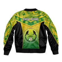 Papua New Guinea Rugby Bomber Jacket Enga Mioks PNG Polynesian Pattern LT14 - Polynesian Pride