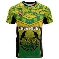 Papua New Guinea Rugby T Shirt Enga Mioks PNG Polynesian Pattern LT14 Green - Polynesian Pride